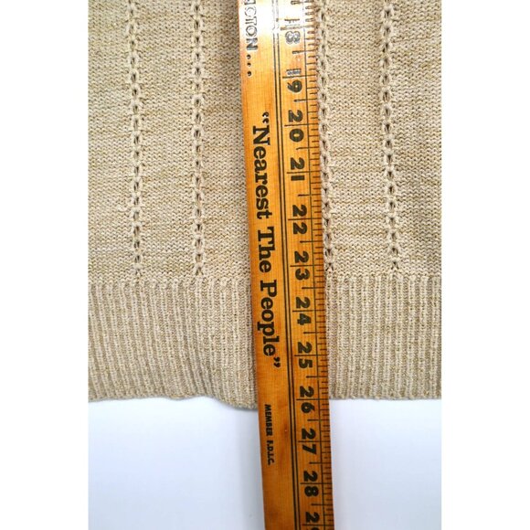 Charter Club Womens Gold Shimmer Cardigan Ethereal Twee Beige Normcore Pockets - Picture 10 of 10